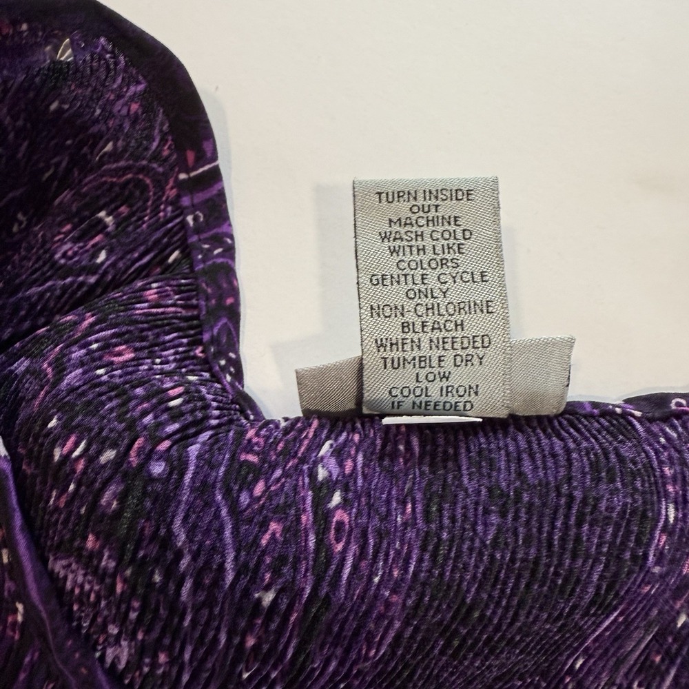 Catherines Purple Affinity Chain‎ Pleated Georgette 3/4 Sleeve Blouse Size 4X - Picture 8 of 8
